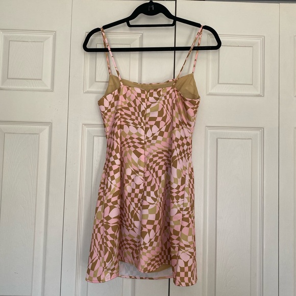 AFRM Doss mini dress in blush checkerboard - Picture 4 of 5